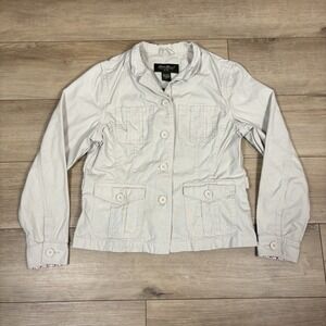 Women's Eddie Bauer Vintage Beige Twill Jacket BlazerTan size Medium